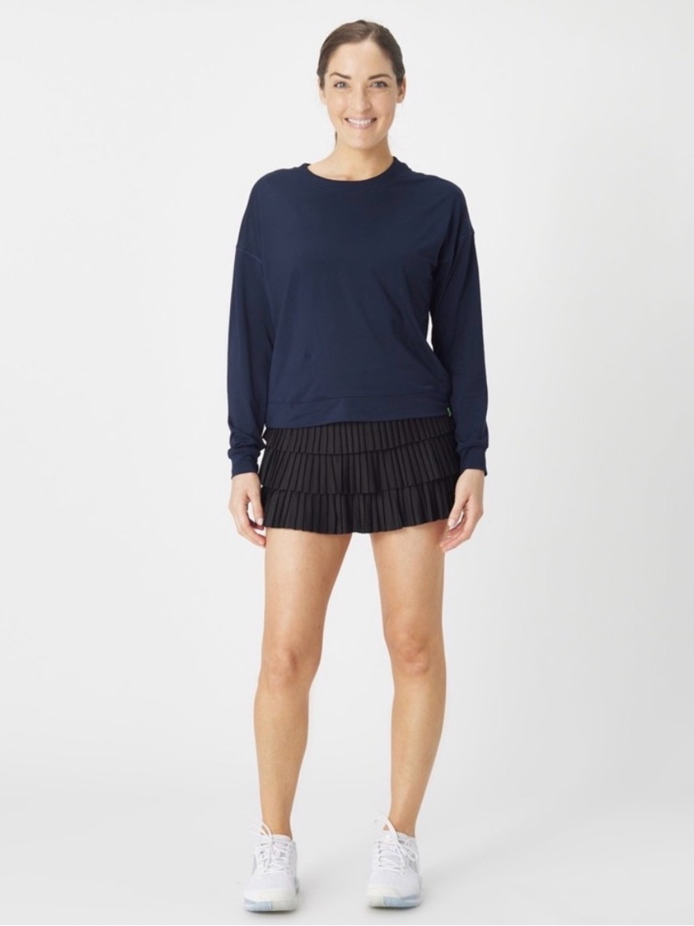 Lucky in Love Bethanie Mattek-Sands Black Tiered Pleated Tennis Skirt Skort